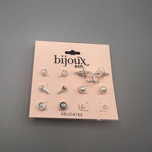 Bijoux Bar 6 pair of Silver Earring Sets